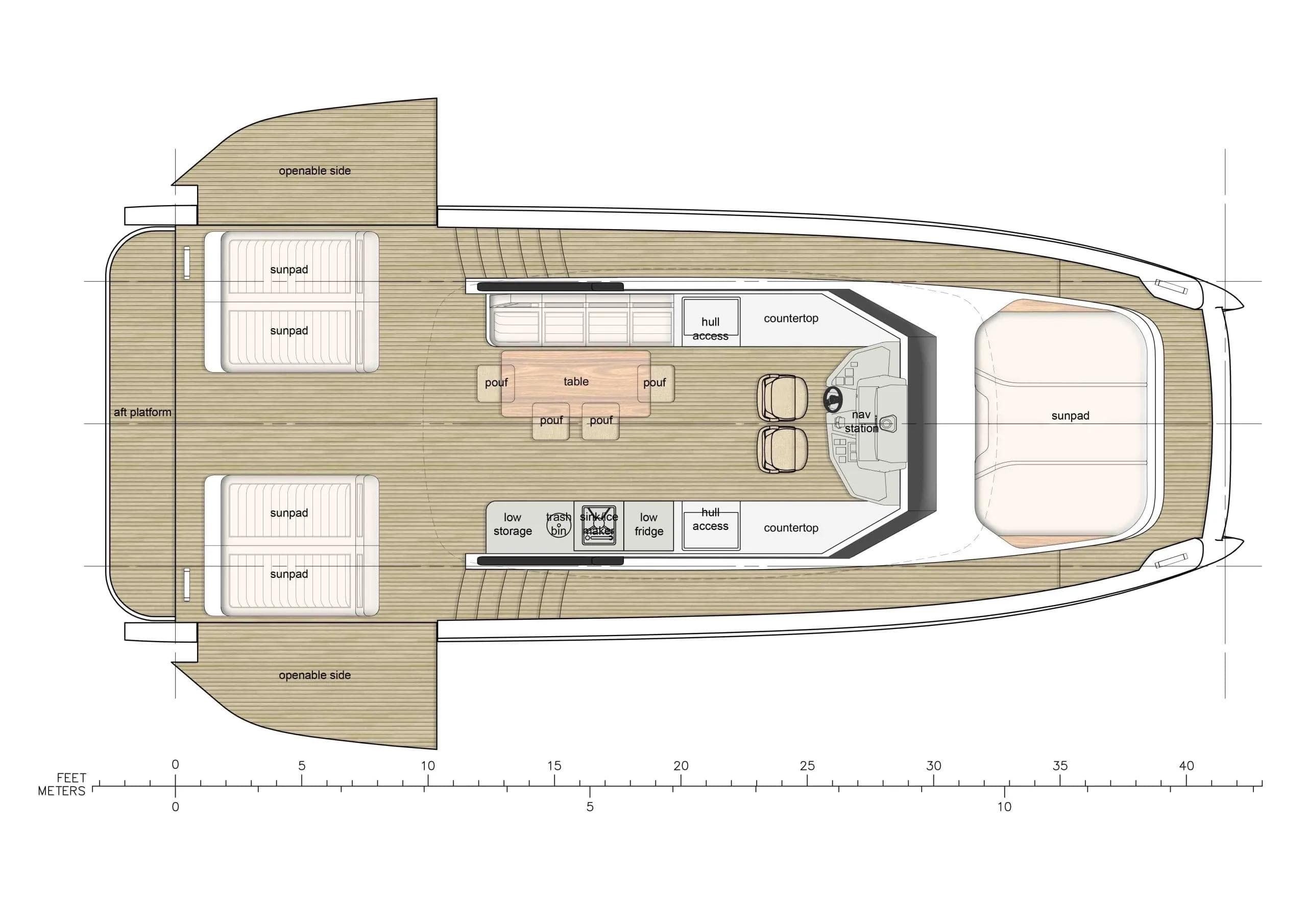 Sunreef 44-feet Ultima layout