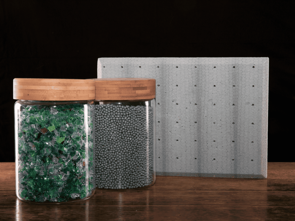 Plastic foam is a core material in the new "sandwich" composite