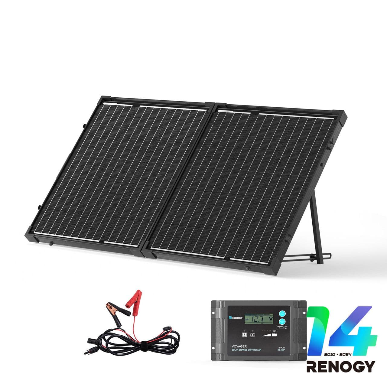 100 Watt 12 Volt Monocrystalline Foldable Solar Suitcase with Voyager