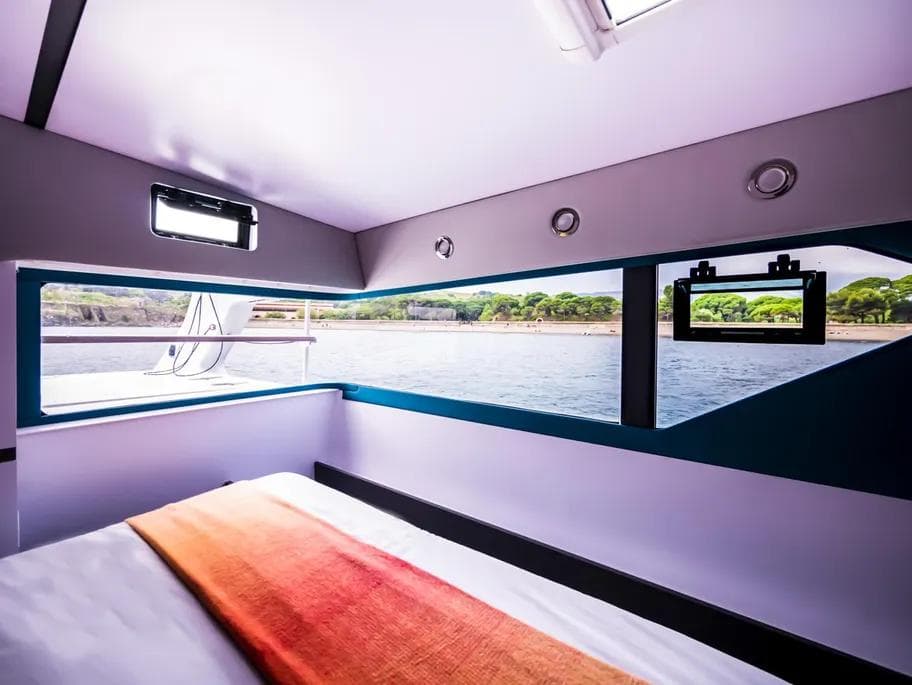 Windelo 54 aft cabin's panoramic corner window