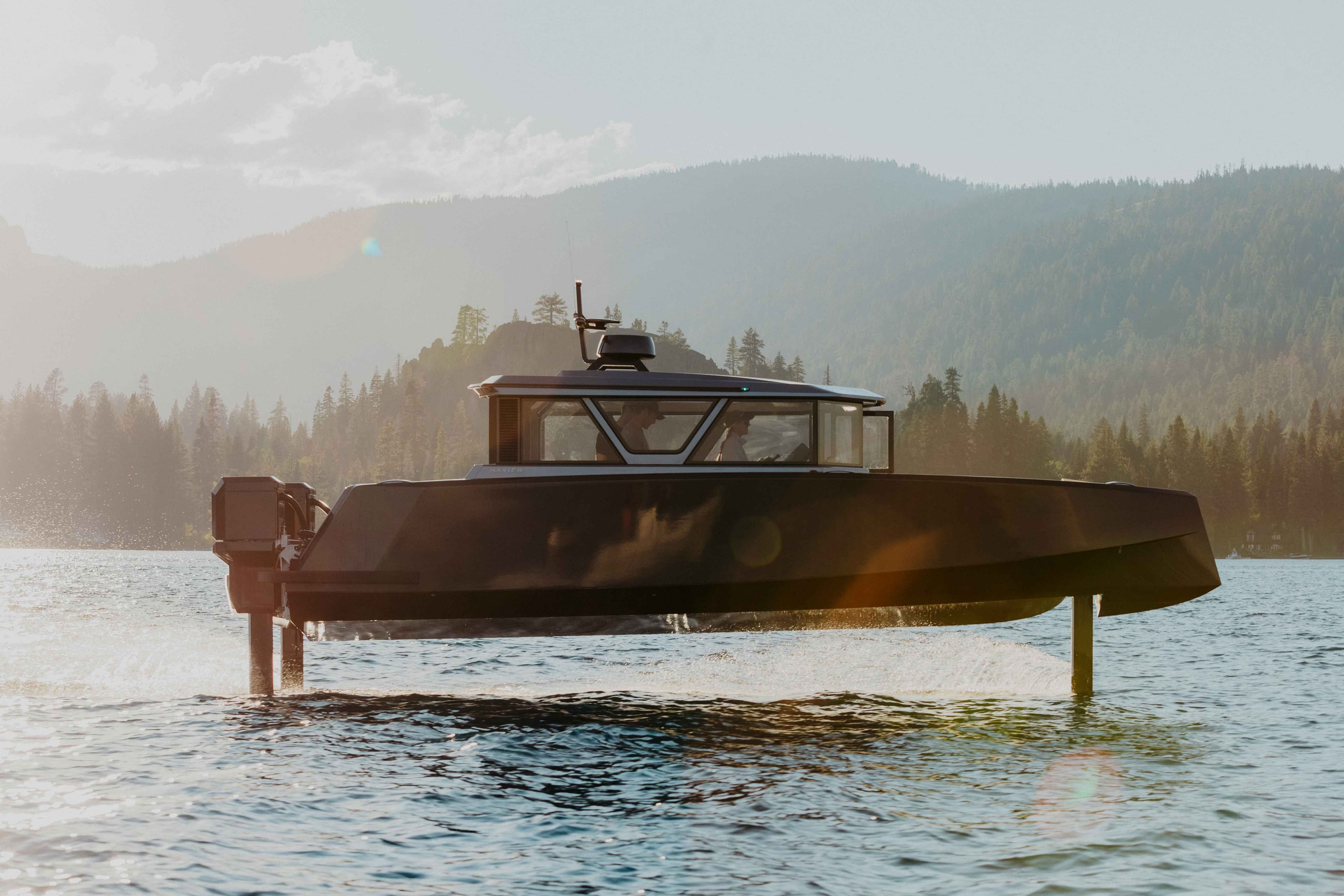 N30 foiling 3 feet above the lake's surface