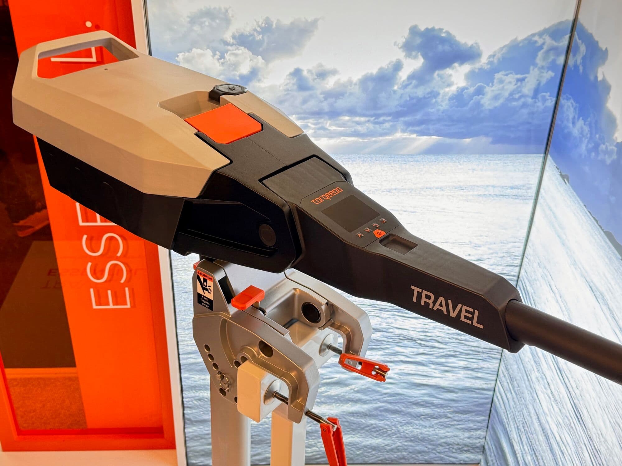 Picture from Torqeedo's booth at the exhibition showcasing new Trevel S motor